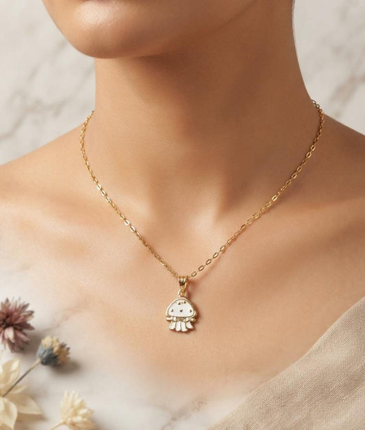 Anti Tarnish Women Cute Jellyfish Pendant Necklace