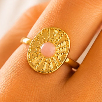 Women’s Pink Sunburst anti-tarnish ring