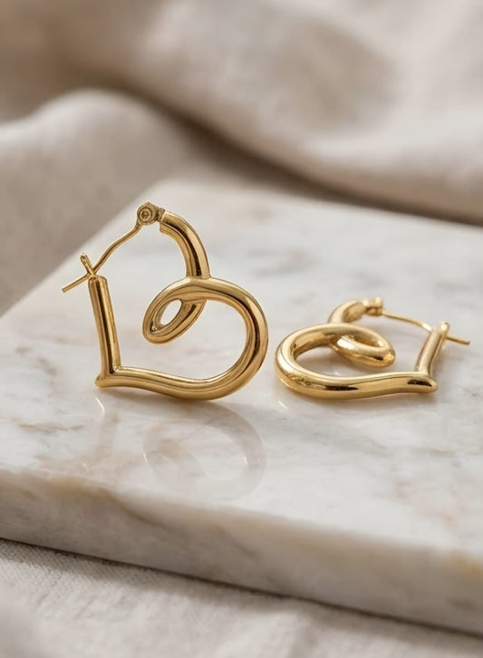 Women’s Spiral Heart anti-tarnish hoops