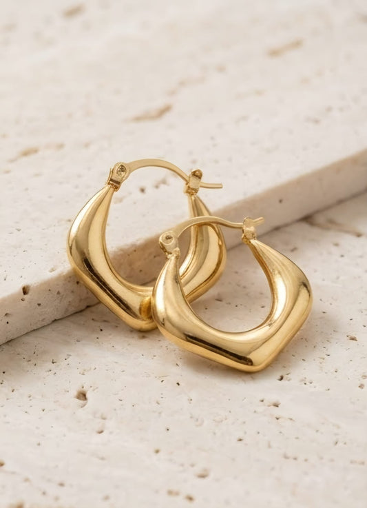 Women’s Chunky Square anti-tarnish hoops