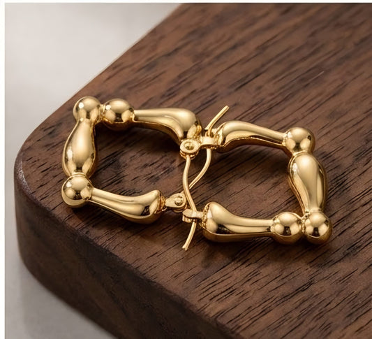 Women’s Beaded anti-tarnish hoops