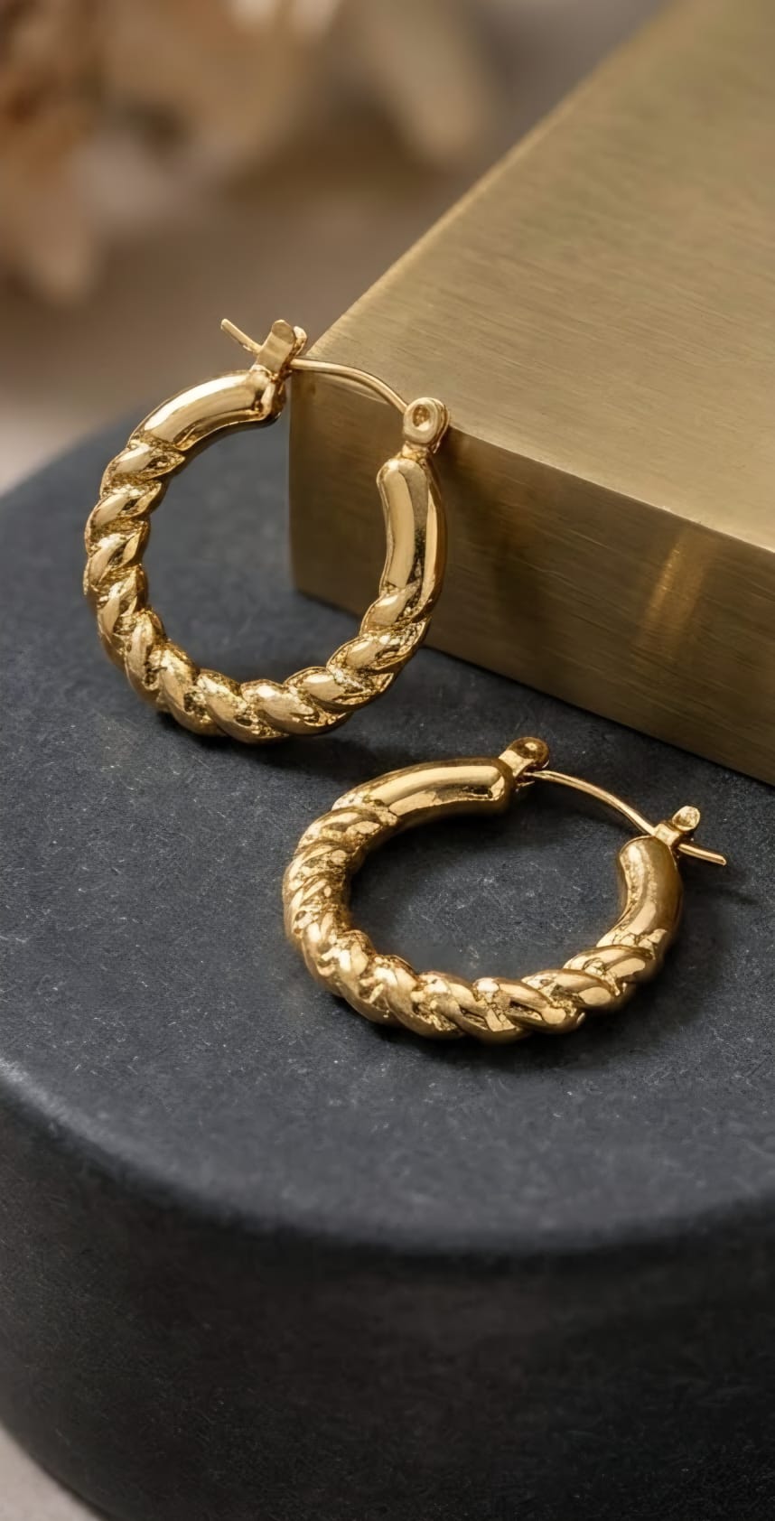 Women’s Twisted Rope anti-tarnish hoops