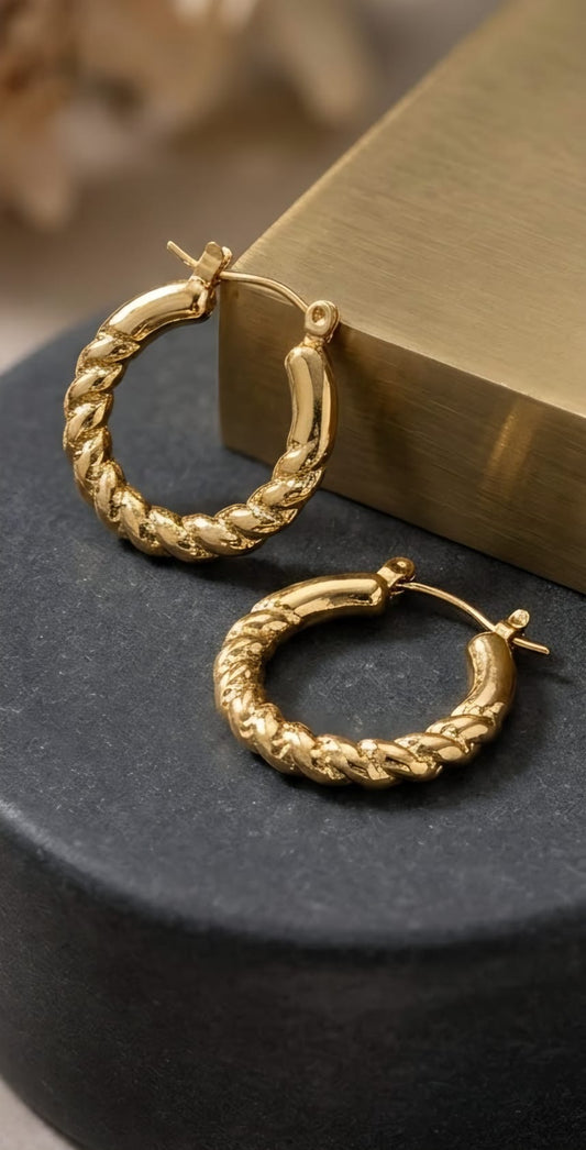 Women’s Twisted Rope anti-tarnish hoops