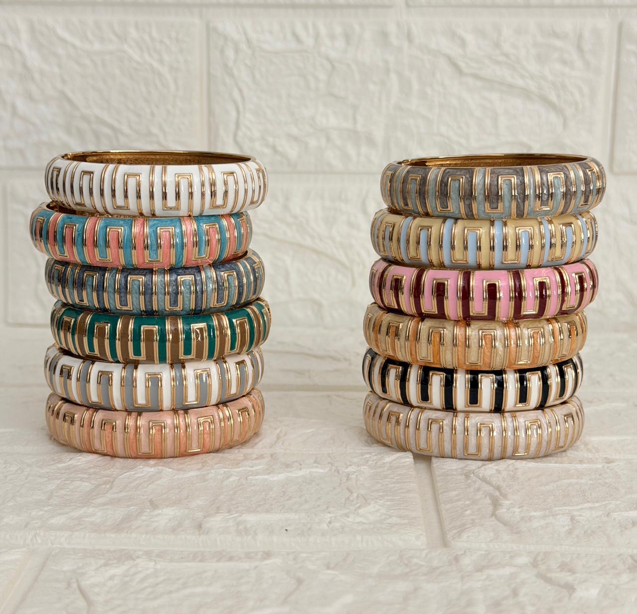 Zoya Greek Key Enamel Kada - All Colours