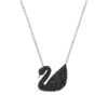 N1-Stainless Steel Silver Black Swan Necklace (Rosegold)
