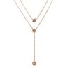N6 – Stainless Steel Gold Layered Diamond Necklace