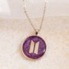 BTS Coin Necklace (Pinkish Purple Galaxy)