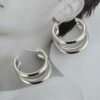 NE 1 11.3 – Triple Loop Stud Earrings (Silver)