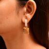 NE 1 26.4 – Square Stone Diamond Earrings (Yellow)