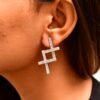 NE 1 28.3 – Cross Zigzag Silver Earrings