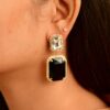 NE 1 28.4 – Big Stone Layered Earrings (Black)