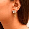 NE 1 29.3 – Stone Chain Drop Earrings (White)