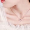N31-Stainless Steel Pink Diamond Swan Necklace