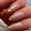 SN -56 Nude Golden Foil Nails