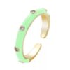 R106 – Mint Green Stone Diamond Ring (Adjustable)