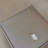 Stainless Steel Reversable Minimal White Stone Necklace