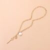 Stainless Steel Lock And Key Pearl Necklace