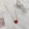 Stainless Steel Rosegold Red Heart Necklace
