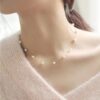 Stainless Steel Multi Pearl Necklace