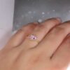Golden Adjustable Round Solitaire Pink Ring
