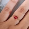 Golden Adjustable Drop Solitaire Ruby Ring