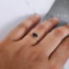 Golden Adjustable Drop Solitaire Sapphire Ring