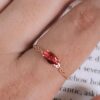 Rosegold Oval Solitaire Ruby Adjustable Ring