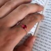 Rosegold Round Solitaire Ruby Adjustable Ring