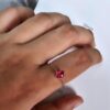 Rosegold Square Solitaire Ruby Adjustable Ring