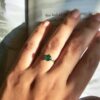 Silver Square Solitaire Emerald Adjustable Ring
