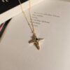 Golden Diamond Cross Necklace