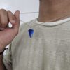 Men Blue Clear Pyramid Necklace
