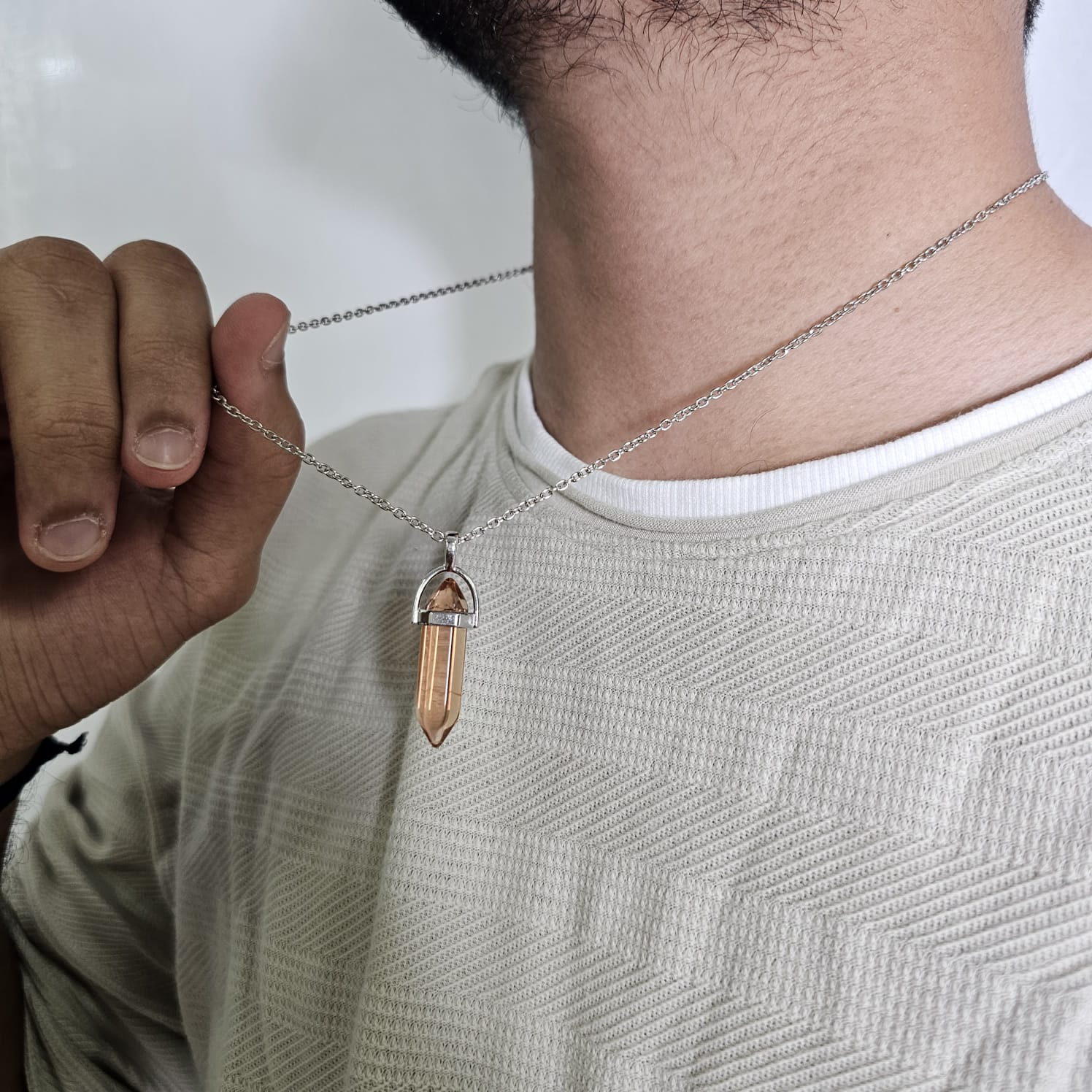 Mens Quartz Crystal Pendant Necklace – Maven Flair
