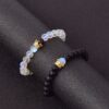 White And Black Crown Aura Duo Beads Bracelet