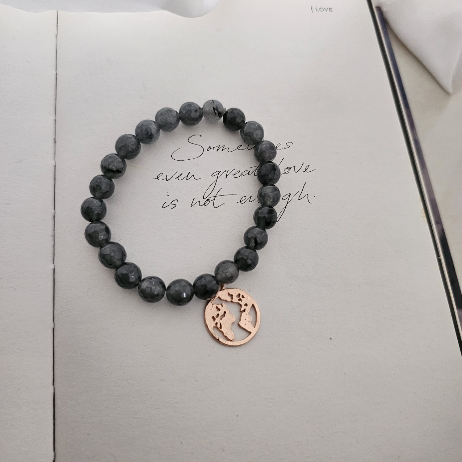 Black & Grey Marble Buddha Bracelet – Alpha Accessories