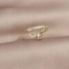 E101 Zicrone AAA Golden Diamond Nail Ring (Adjustable)