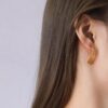 L132 AAA Golden Drop Earring