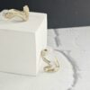 L135 AAA Golden Diamond Hoop Snakey Earring