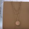 C129 AAA Stainless Steel Sun Moon Layered Reversible Necklace