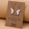 White Butterfly Duo Necklace (Set of 2)